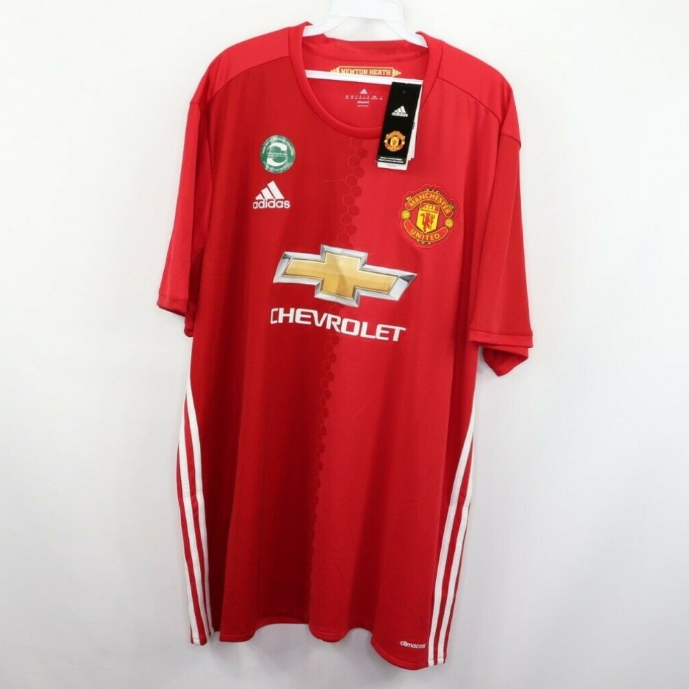 New Adidas Manchester United Soccer Jersey Red 2XL